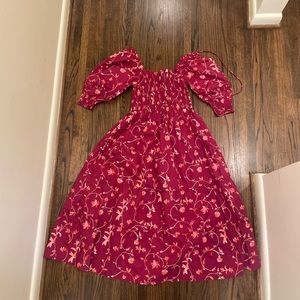 NWT - Hill House Home - Nesli Nap Dress in burgundy botanical